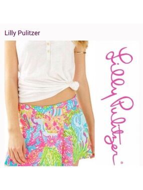 Lilly Pulitzer Pink, Blue & Green Patterned Skort